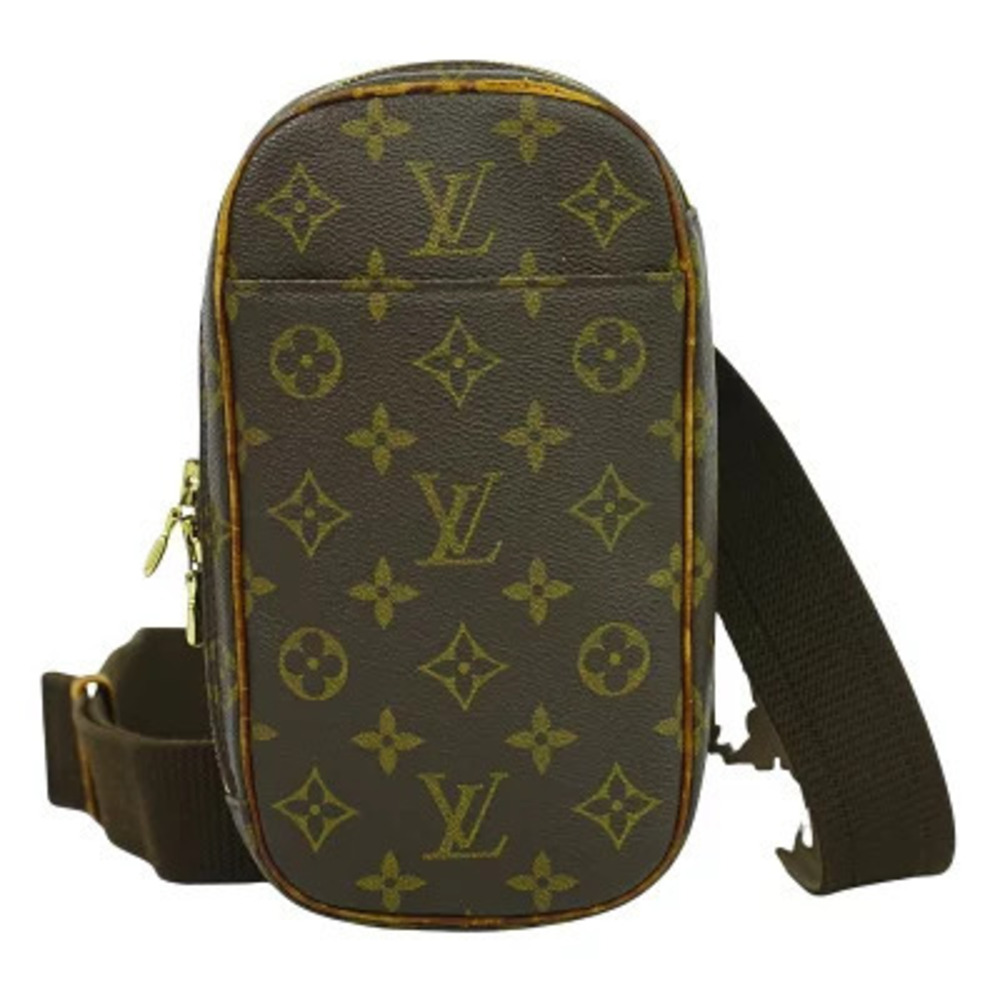 Louis Vuitton LV Pochette Gange Monogram Bag Crossbody Bag Canvas Leather Brown